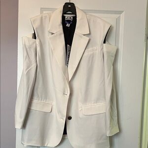 Cream Cold Shoulder Women's Blazer